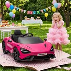 Kids Ride On Car Licensed Mclaren 12v Battery Powered Led Lights Pink Electric
