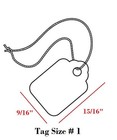 1000 Blank White Merchandise Price Tags W  Attached String Retail Jewelry Strung