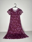 Vintage 90s Goth Floral Purple Plum Lilac Roses Juniors Girls 16 Sheer Whimsy