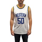 Neon Boudeaux  50 Western White Basketball Jersey Blue Chips Shaq Shaquille Gift