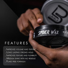 Level 3 Spider Wax For Men  Strong Hold  Fiber Texture For Volume  5 Oz  