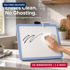 Small Magnetic Dry Erase Board Set  14 X 11 Inch  Blue- Framed Mini Whiteboard F