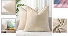 Pillow Covers Chenille 18x18 Set Of 2 Soft Velvet Neutral Durable Modern Decor