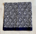 Japanese Furoshiki Wrapping Cloth Navy White Diamond Cotton 33 9 x33 9  Unused