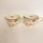 Pair Of Vintage Baileys Irish Cream Yum Face Mugs     Winking  Woman