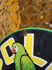 Vintage Polly Porcelain Sign Motor Oil Prem Gasoline Parrot Service Pump Plate