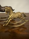 Pair Of Vintage Solid Brass Rocking Horses Mcm Home Decor 5 5    7 5 