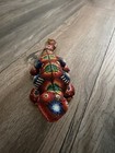 Huichol Art Beaded Lizard On Ceramic Mexico 10    Lizard Preowned