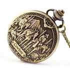 Steampunk Quartz Pocket Watch Vintage Western Cowboy Pattern Men Gift Collection