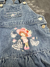Vintage Y2k Strawberry Shortcake Denim Dress 18m Overalls Sweet Rare Berry Wear