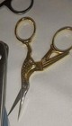 Vintage Sewing Scissors Lot 8     2 Gingher Stork Embroidery Shears Red Case