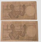 French West Africa 5 Francs 1943 Consecutive Pair P-36 H 17 17504-17505