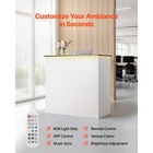 Uimoso Reception Desk 50-in Rectangular Counter With Lighting   Storage Drawers