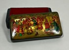 Vtg Fedoskino Russian Lacquer Box The Village Winter Fair