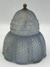 Vintage Art Deco Flash Blue Boudoir Cut Glass Style Clip-on Lamp Shade Heavy