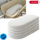Quilted Moses Basket   Pram Mattress Soft Breathable Oval Shaped All Uk Sizes