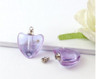 Purple Heart Urn Memorial Cremation 1  Pendant German Silver 26  Necklace Ashes