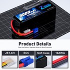 2x Zeee 22 2v 100c 6s Lipo Battery 9000mah Ec5 For Rc Car Truck Tank Helicopter