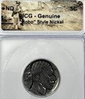 Hobo Style Buffalo Nickel 5c Icg Genuine Signed No Date Hobo Label