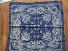 Vintage Blue Bandana Paisley 100  Cotton Double Sided  21 X 20 In Made In U s a 