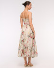 Best Deal     Abercrombie   Fitch Dipped-waist Bubble Hem Midi Dress Cream Floral