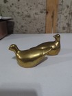 Vintage Solid Brass Dove Figurine Bird Pair 5 