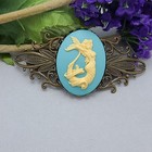 Vintage Cameo Mermaid Hair Barrette 