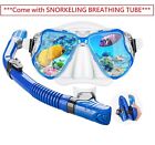 Adult Tempered Glass Diving Set Scuba Anti-fog Goggles And Snorkeling Mask Tube