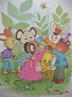 Vintage Birthday Greeting Card Animals Playing London Bridges With Yellow Duck