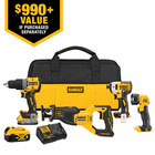 Dewalt 20v Max Xr Brushless 4-tool Combo Kit With Powerstack Compact Battery New