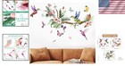 Vinyl Stickers 3pc Vivid Hummingbird Butterfly Floral Tree Window Wall Art Decor