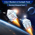 Senodeer Rocket Ship Kids Play Tent 3pcs Toddlers Pop Up Ball Pit And Play