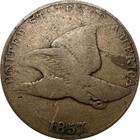 1857 Flying Eagle Cent - Snow-8 Fs-901 Reverse Die Clash With Seated Quarter -vg