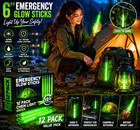 New Partysticks Emergency Glow Sticks 12 Pack Tactical Military Chem Light Green
