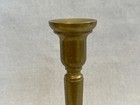 Antique Pair Of Brass Candlesticks Holders  9 1 4  Tall  4  Diameter  bottom 