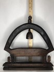 Antique Weaving Loom Reed Fabric Display Hand-carved Wood Wall Hanging