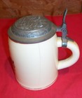 Antique German Beer Stein Gruss Aus Munchen Old Pewter Lid Crockware Vintage Mug
