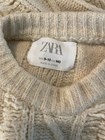 Zara Sweater Cream Ivory Kids Girls 9 - 10 Knit Fringe Fisherman Pullover Stretc