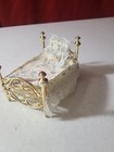 Vintage Concord Miniatures 1    To 1    Scale Dollhouse Gold Brass Bed W  Mattress