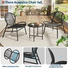     3 Piece Patio Bistro Set Outdoor Acapulco Chairs Coffee Table Patio Furniture