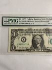 1977  1 Federal Reserve Note Richmond Ink Smear Mint Error Pmg Graded Epq 53