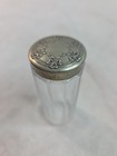 Cut Glass Vanity Jar With Shamrocks Flowers Repousse Lid Espn 3-3 4 