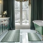 Bathroom Rugs And Mats Sets  2 Piece 20  X 60  Plus 20  X 32  Hunter Green