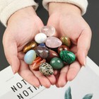 Natural Quartz Crystal Egg Gemstone Healing Exercise Palm Worry Reiki Stones