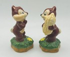 Vtg Walt Disney   s Chip   Dale Ceramic Salt   Pepper Shakers Chipmunks Ne