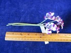 Vintage Velvet Pansy 5pc Bunch Purple Ivory 1 1 2  Blooms Czech Y311
