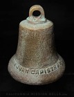 Antique Mission San Juan Capistrano Souvenir Bell  Old Vtg Forbes Bronze Spanish