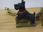 Pair Of Antique Cast Iron Lamps Black Scottie Dog Scottish Terrier Lamp Light