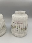 2 Antique Victorian Reverse Painted Puffy Glass Pendant Lamp Shades Rp2