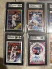     huge Lot Of  14  Sports Cards Slapped And Auto